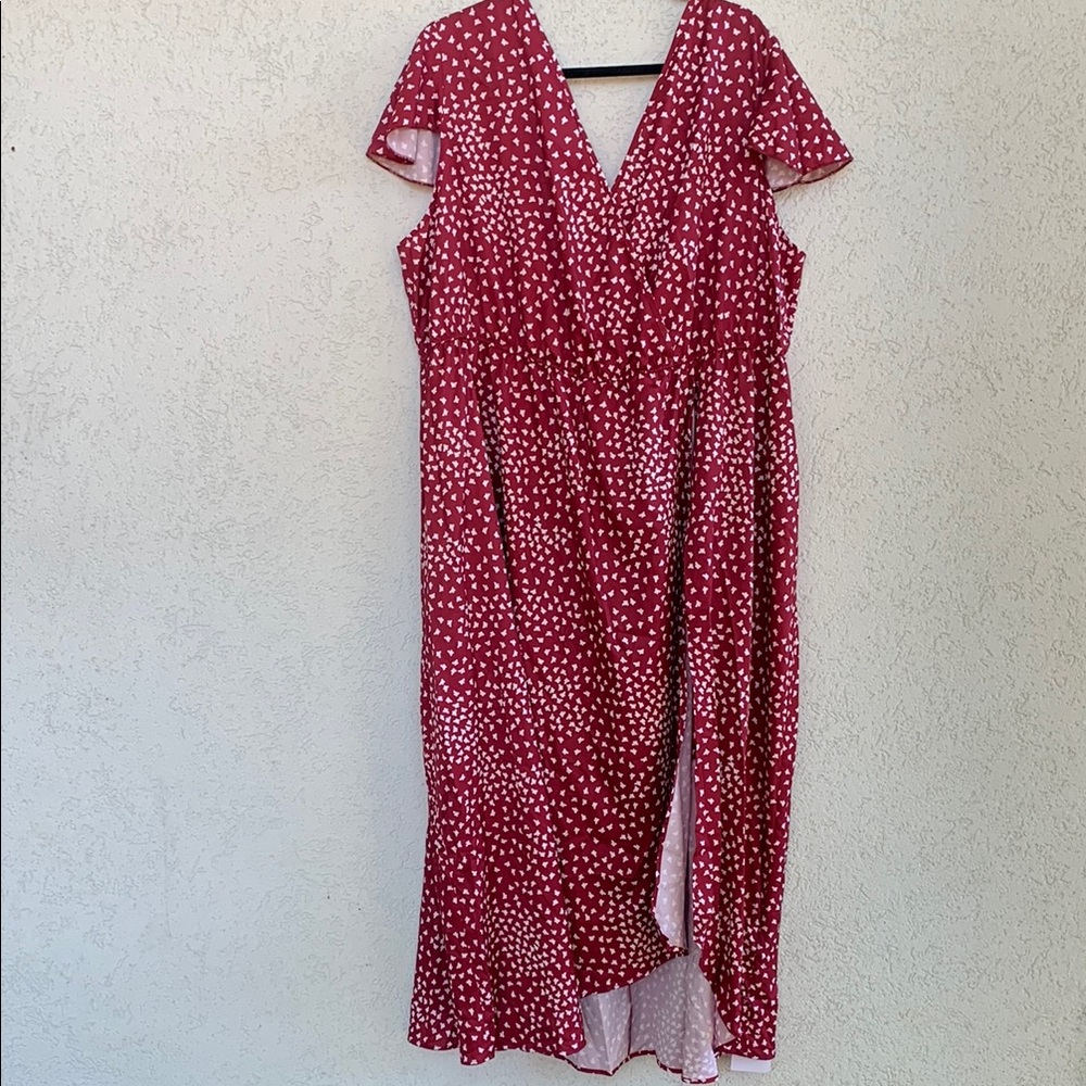 BloomChic Faux wrap maxi dress. Flutter sleeves. Butterfly print summer dress